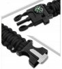 Bransoletka paracord krzesiwo kompas gwizdek survival czarna 5w1